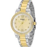 Polo Louıs 1110 Metal Bayan Kol Saati - Beyaz - Sarı