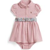 Polo Ralph Lauren Pembe Çizgili Kız Bebek Elbise - 12 Ay
