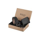 POLO Rucci Kutulu Erkek Siyah Set Kemer Cüzdan Hediye Seti
