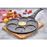 Polo Shef Polochef Emoji 26 Cm Döküm Pancake Tavası Siyah