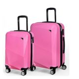 Polo Sky Elmas Pembe Orta+Büyük 2'li Valiz Seti