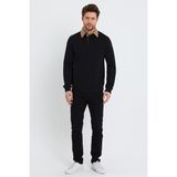 Polo State Erkek 2 İplik Pamuklu Regular Fit Polo Sweat Siyah Gömlek