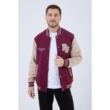 Polo State Erkek 3 Iplik Pamuklu Içi Polarlı Regular Fit Nakışlı Bordo Kolej Ceket - XL