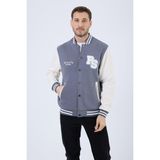 Polo State Erkek 3 Iplik Pamuklu Içi Polarlı Regular Fit Nakışlı Füme Kolej Ceket