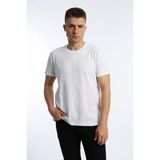 Polo State Erkek Bisiklet Yaka Regular Fit Carbon Fırçalı Tişört Beyaz - XL