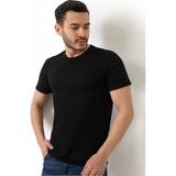 Polo State Erkek Bisiklet Yaka Regular Fit Tişört Siyah - 2XL