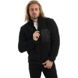 Polo State Erkek Dik Yaka Fermuarlı Peluş Ceket Siyah - XL