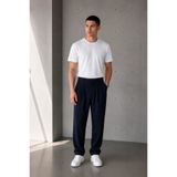 Polo State Erkek Lacivert Baggy Fit Pileli Kumaş Pantolon