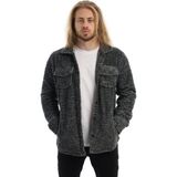 Polo State Erkek Oversize Çıt Çıt Kapamalı Cepli Peluş Antrasit Melanj Ceket - 2XL