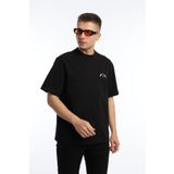 Polo State Erkek Oversize Fit Göğüs Baskılı Basic Tişört Siyah