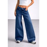 Polo State Kadın Lacivert Wide Leg Bol Paça Düşük Bel Denim Jean Pantolon