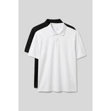 Polo Yaka Büyük Beden 2li Paket Siyah-Beyaz Erkek T-Shirt - 88511 - Siyah - Beyaz - 4XL