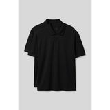 Polo Yaka Büyük Beden 2li Paket Siyah Erkek T-Shirt - 88511 - 5XL