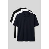 Polo Yaka Büyük Beden 3lü Paket Siyah-Beyaz-Lacivert Erkek T-Shirt - 88511 - Siyah - Beyaz - Lacivert - 3XL