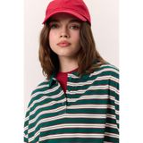 POLO YAKA ÇİZGİLİ SWEATSHIRT YEŞİL