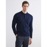 Polo Yaka Erkek Triko Kazak (W5) - Navy - S