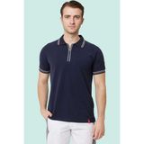 Polo Yaka Fermuarlı Tişört Nefes Alabilir Iş Güvenliği Asperula Shirt Şık Rahat Tasarım - XL