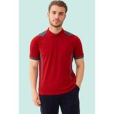 Polo Yaka Tişört Iş Güvenliği Nefes Alabilir Flora Shirt Şık Rahat Günlük Kullanımı Için - Bordo - Gri - XL