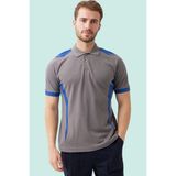Polo Yaka Tişört Iş Güvenliği Nefes Alabilir Flora Shirt Şık Rahat Günlük Kullanımı Için - Gri - Saks Mavisi - XL
