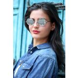 Polo55 Bridge Aynalı Yuvarlak Metal Çerçeve Erkek Güneş Gözlüğü