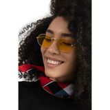 POLO55 Dass Oval Metal Çerçeve Sarı Kadın Güneş Gözlüğü