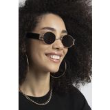 POLO55 Siyah Oval Camlı Vintage Model Kadın Güneş Gözlüğü