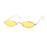 Polo55.sport.1855 Gold Metal Çerçeve Sarı Lens Elips Kadın Güneş Gözlüğü