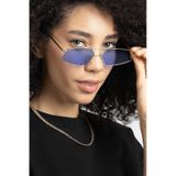 Polo55.sport.1855 Gold Metal Çerçeveli Mavi Camlı Beşgen Retro Kadın Güneş Gözlüğü
