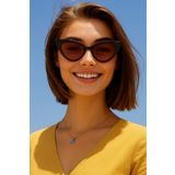 Polo55.Sport.1855 Retro Üçgen Cat - Eye Kırmızı - Turuncu Yansımalı Camlı Kadın Güneş Gözlüğü Siyah