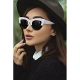 Polo55.sport.1855 Siyah-beyaz Cat Eye Kadın Güneş Gözlüğü