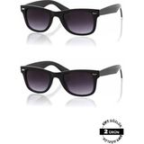 POLO55 Wayfarer Güneş Siyah Gözlüğü 2'li Ürün UV 400 Koruma ve Hafif Plastik Çerçeve