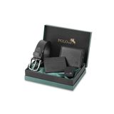 Poloair Erkek %100 Hakiki Deri Cüzdan Kartlık Kemer Çakmak Kombin Set Siyah Renk CM-8003-S