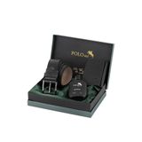 Poloair Erkek Mıknatıslı Cüzdan Kemer Parfüm Kombin Seti Siyah Renk PM-04-S