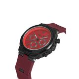 Poloair Kauçuk Kordon Metal Kasa Erkek Kol Saati Bordo Siyah Renk PL-0973E8x