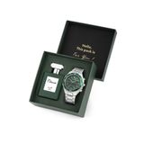 Poloair Klasik Erkek Kol Saati Ve 55ml Parfüm Hediyelik Kutusunda Set Gümüş Yeşil Renk ST-5008E3