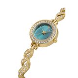 Poloair Lüx Taşlı Zarif Vintage Kadın Kol Saati Gold Yeşil Renk PL-1538B3x