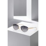 Poloair UV400 Korumalı Çerçevesiz Cat Eye Kadın Güneş Gözlüğü Siyah Gold Renk PLG-2122C1