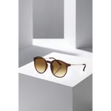 Poloair UV400 Korumalı Yuvarlak Çerçeve Kadın Güneş Gözlüğü Kahverengi Gold Renk PLG-2115C2