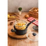 Polochef Cheflon Granit Patates,sosis,cips Kızartma Tencere Tavası Fritöz Telli 20 cm Kapaklı - - - Siyah