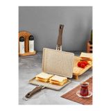 PoloChef Döküm Granit Ocak Üstü El Tost Makinası Krem