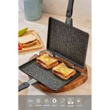 Polochef Döküm Granit Ocak Üstü El Tost Makinası Siyah