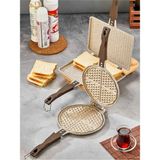 Polochef Granit Waffle ve Tost Tavası Seti Krem - -