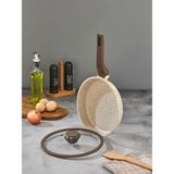 Polochef Inci Döküm Kapaklı Tava 28 cm - - - Krem