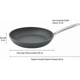 Polochef Megatron Granit Kızartma Balık,sote,et,kızartma Tavası 28 cm Çelik Saplı - - - Gri