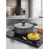 Polochef Silver Stone Ultra Güçlü Granit Basık Pilav Karnıyarık Tenceresi 30 cm