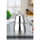 Polochef Venedik Çaydanlık 18/10 Paslanmaz Çelik Büyük Boy Silver Saplı.