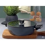Polochef Vista Seramik 26 cm Kapaklı Basık Tencere - Siyah - 18-42