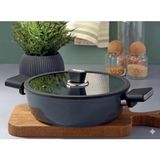 Polochef Vista Seramik 30 cm Kapaklı Basık Tencere - Siyah - 18-42