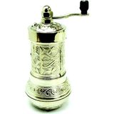 Pologift Döküm Dekoratif Kahve ve Baharat Öğütücü - Gümüş