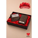 POLOGRAND London Orijinal Kadın 2'li Özel Hediye Kutulu Set Hediyelik Özel Kutu Sevgiliye Eşe Anneye Hediye Yıl Dönümü Doğum Günü Hediyesi Lüks Yumuşak Deri RFID Hırsızlık Korumalı Klasik & Şık Cüzdan Kartlık Seti